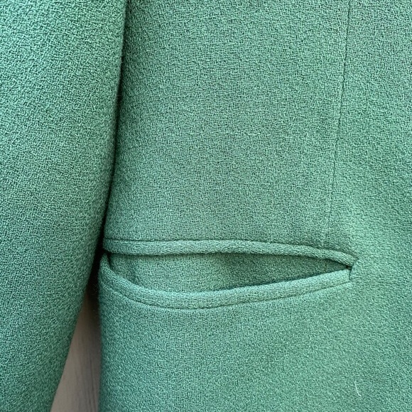 Vintage Green Crepe Car Coat Swing Coat // SIZE S - Picture 4 of 9